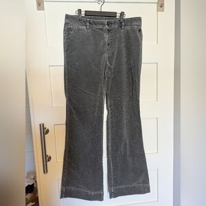 Vintage Gray Corduroy wide leg trousers size 12 Tall. Vintage Cotton pants.
